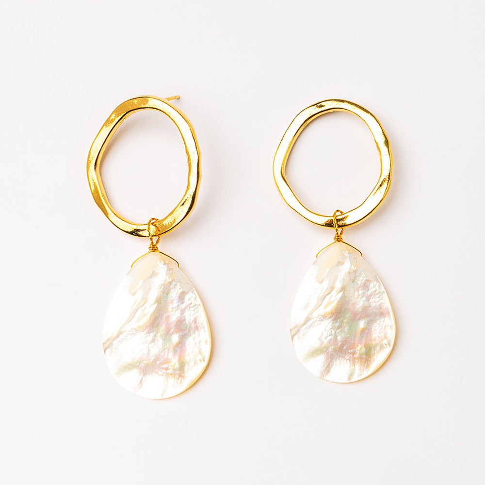 Velatti Mother of Pearl Halo Hoops