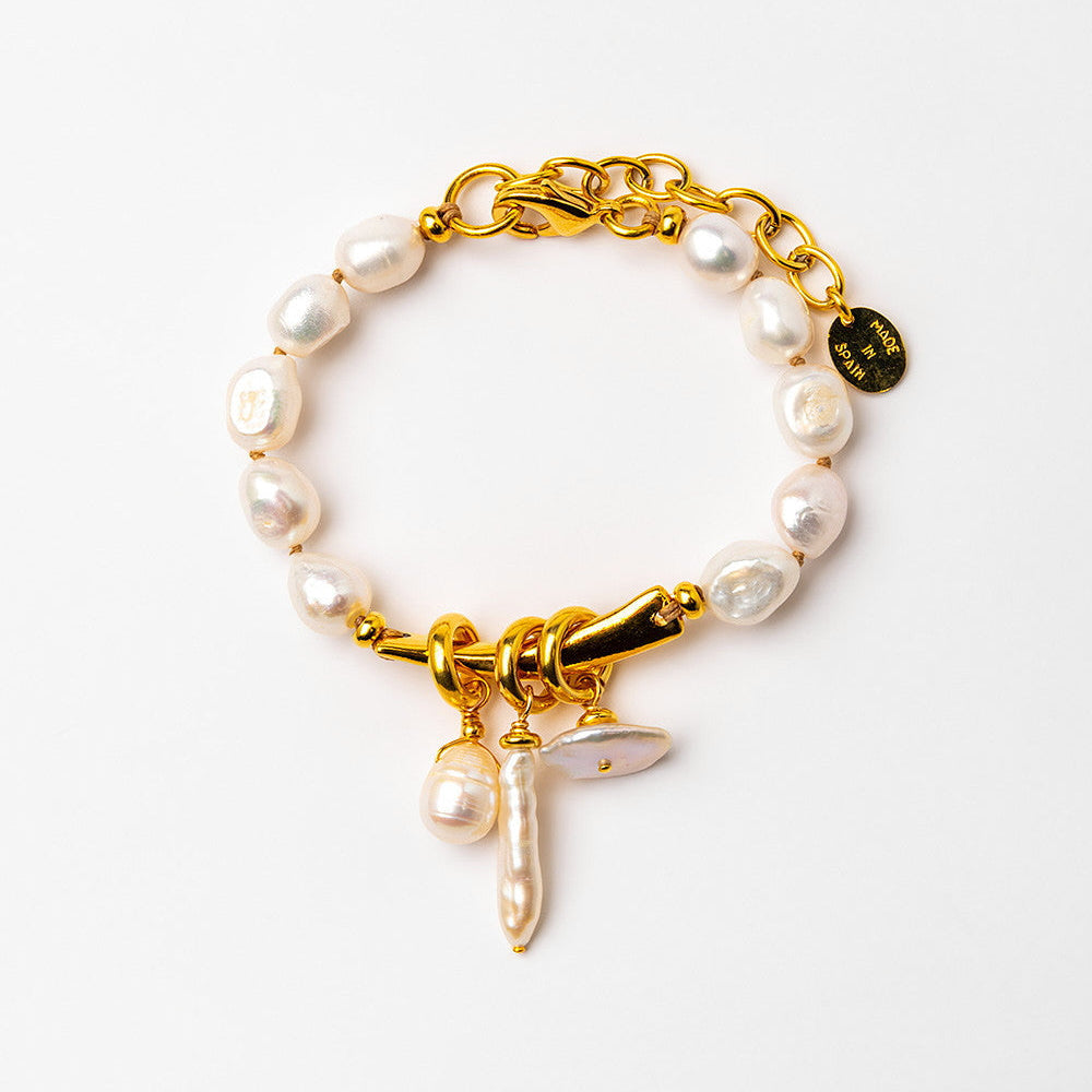 pearl bracelet with pearl charms