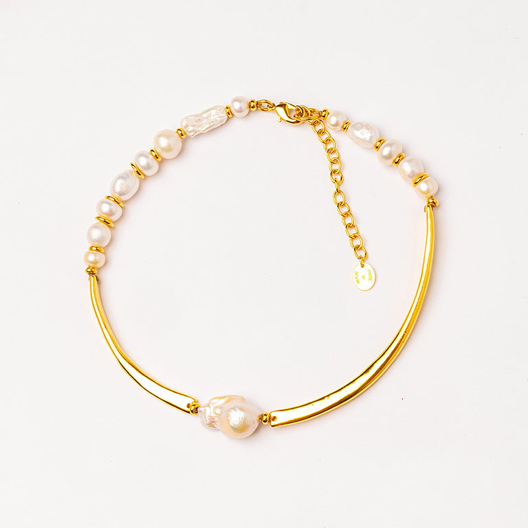 Velatti Choker with Baroque & Freshwater Pearls