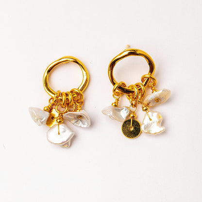 Velatti Circle Studs with Cluster Gem Drops