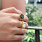 Velatti Black or White Mother of Pearl Ring