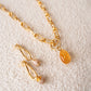 Velatti Long Links Necklace with Citrine