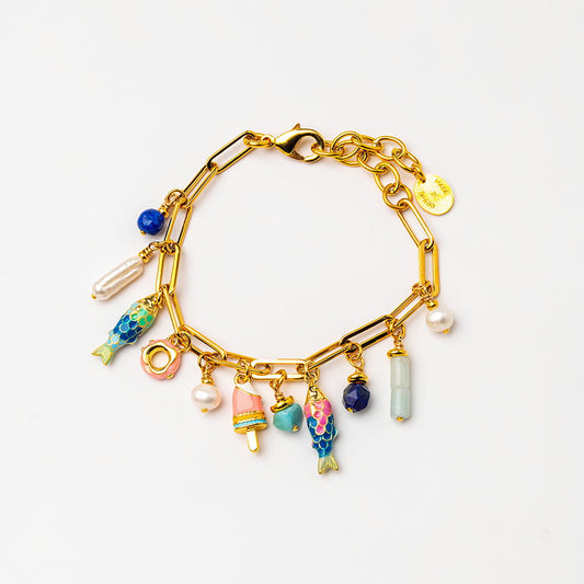 Velatti Double Fish Lucky Charm Bracelet