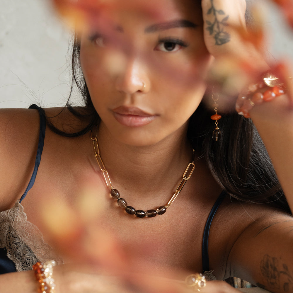 Velatti Link Quartz Necklace