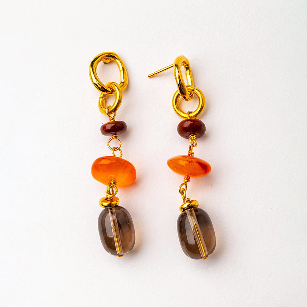 Velatti Triple Drop Link Earrings