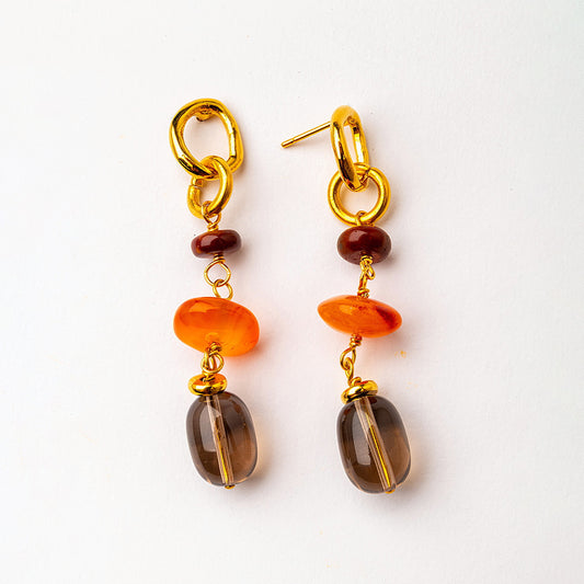 Velatti Triple Drop Link Earrings
