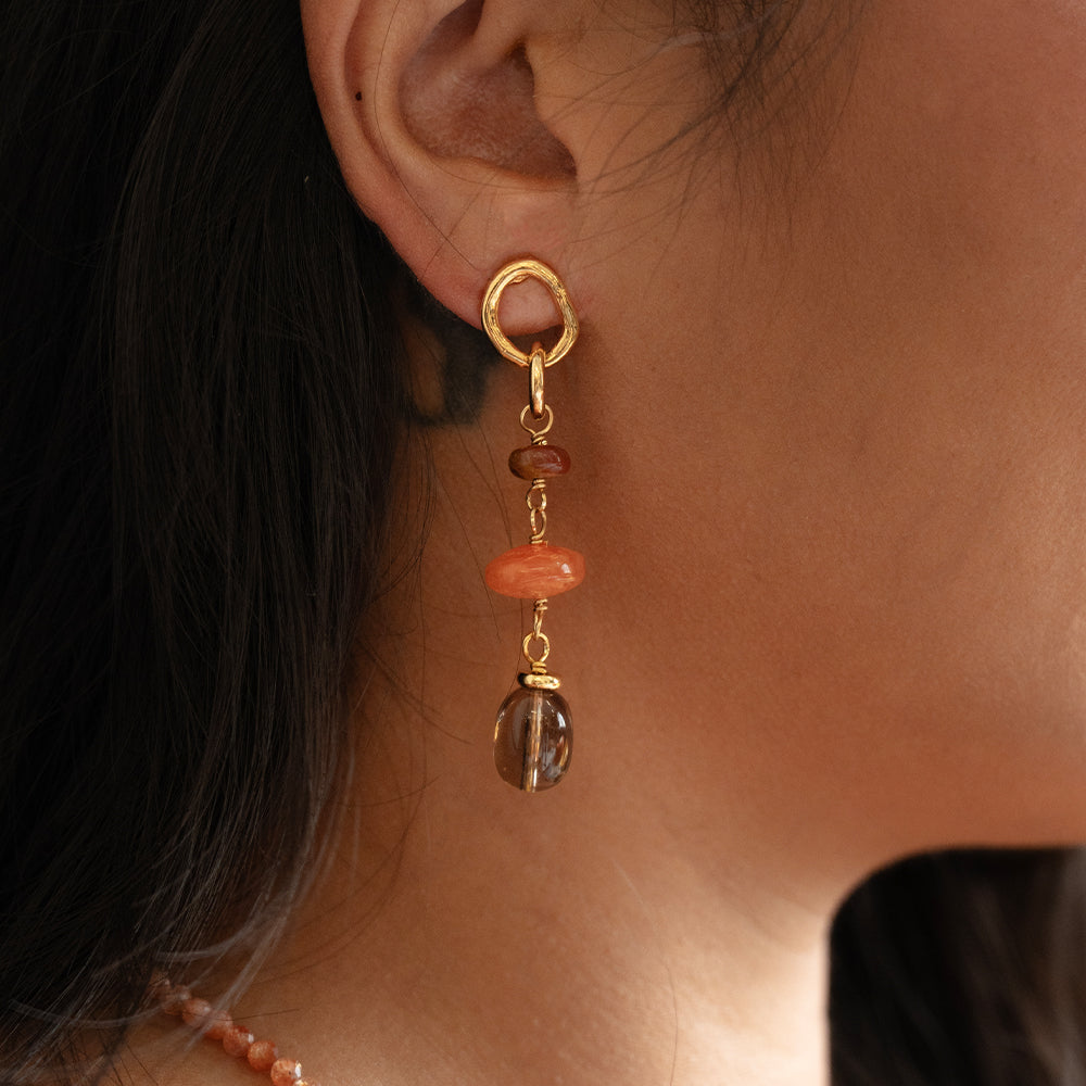 Velatti Triple Drop Link Earrings