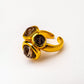 Velatti Curved Triple Gem Ring