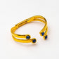 gold-plated sodalite double layered cuff