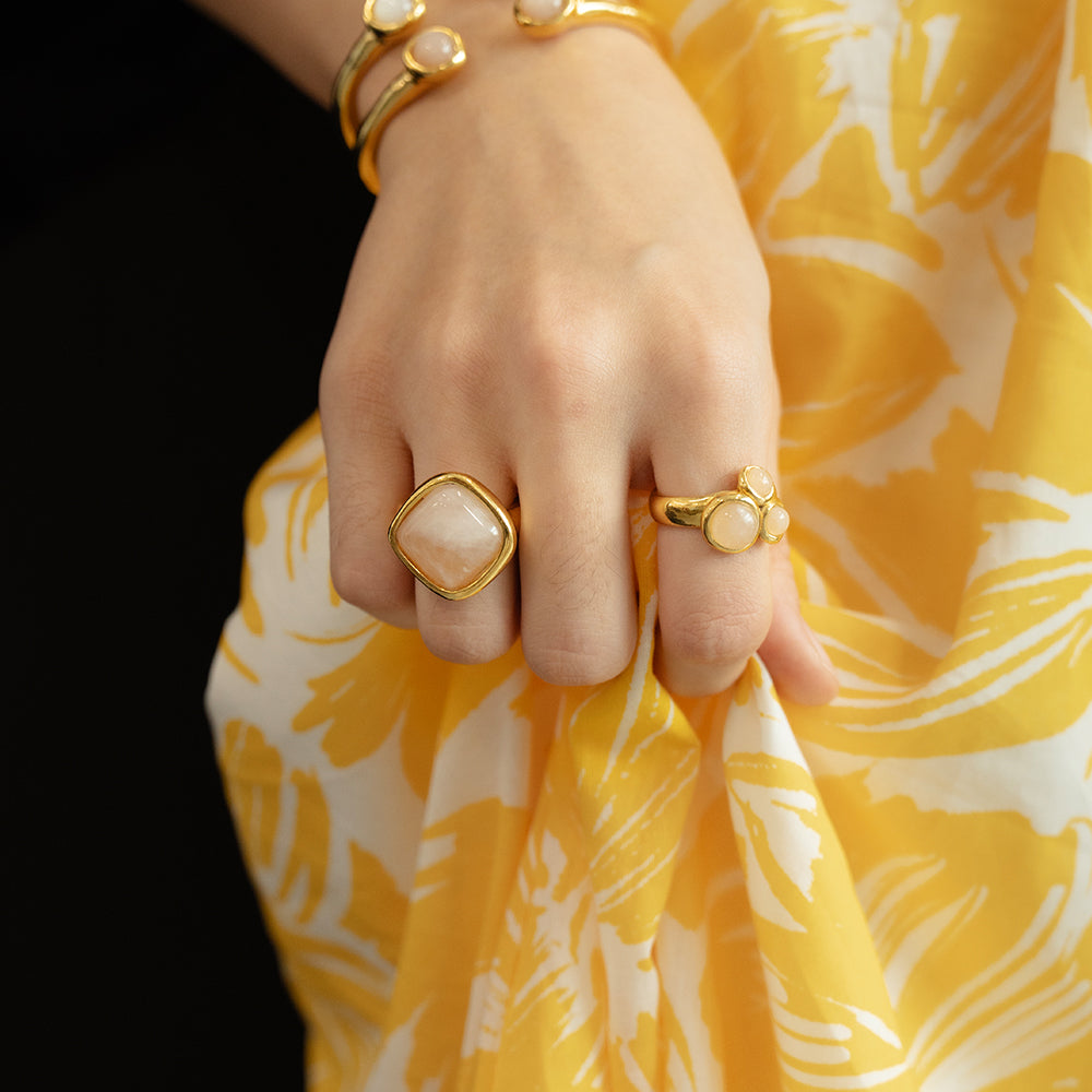 Velatti Square Cut Gemstone Ring