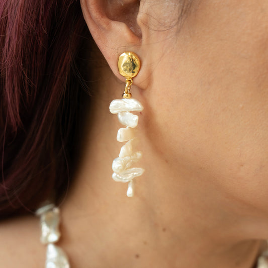 Velatti Stacked Pearls Earrings