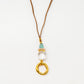 Velatti Hand Braided Cotton Necklace with Gem Stack