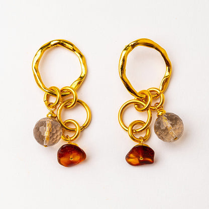 Velatti Double Circle Earrings with Gems
