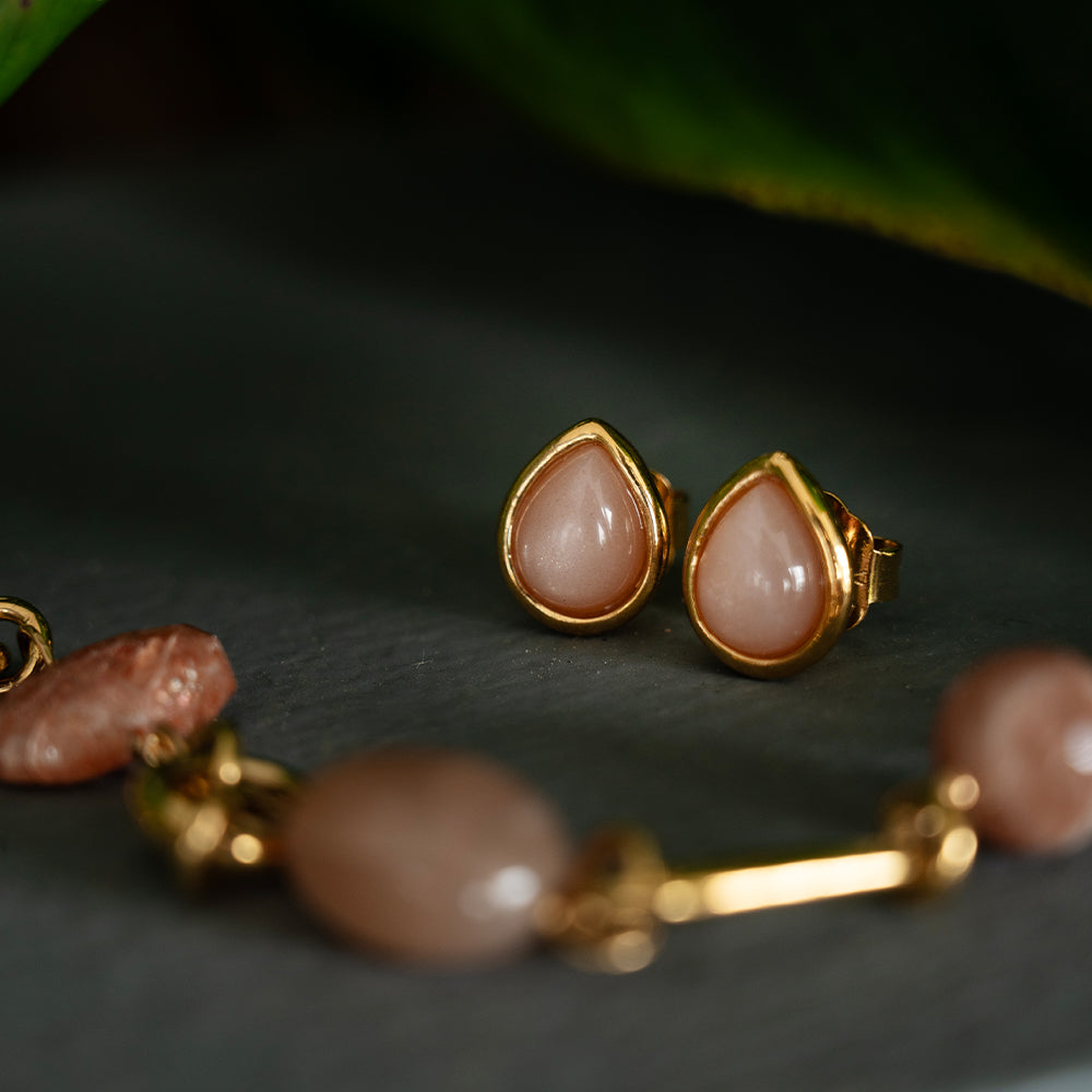 Velatti Gem Teardrop Studs