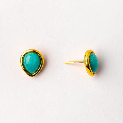 amazonite teardrop stud earrings