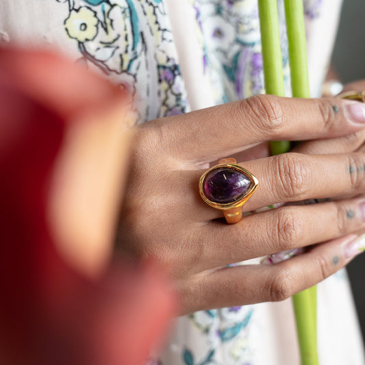 Velatti Pear Shape Gem Ring