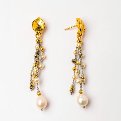 Velatti Threaded Earrings with Bohemian Crystal