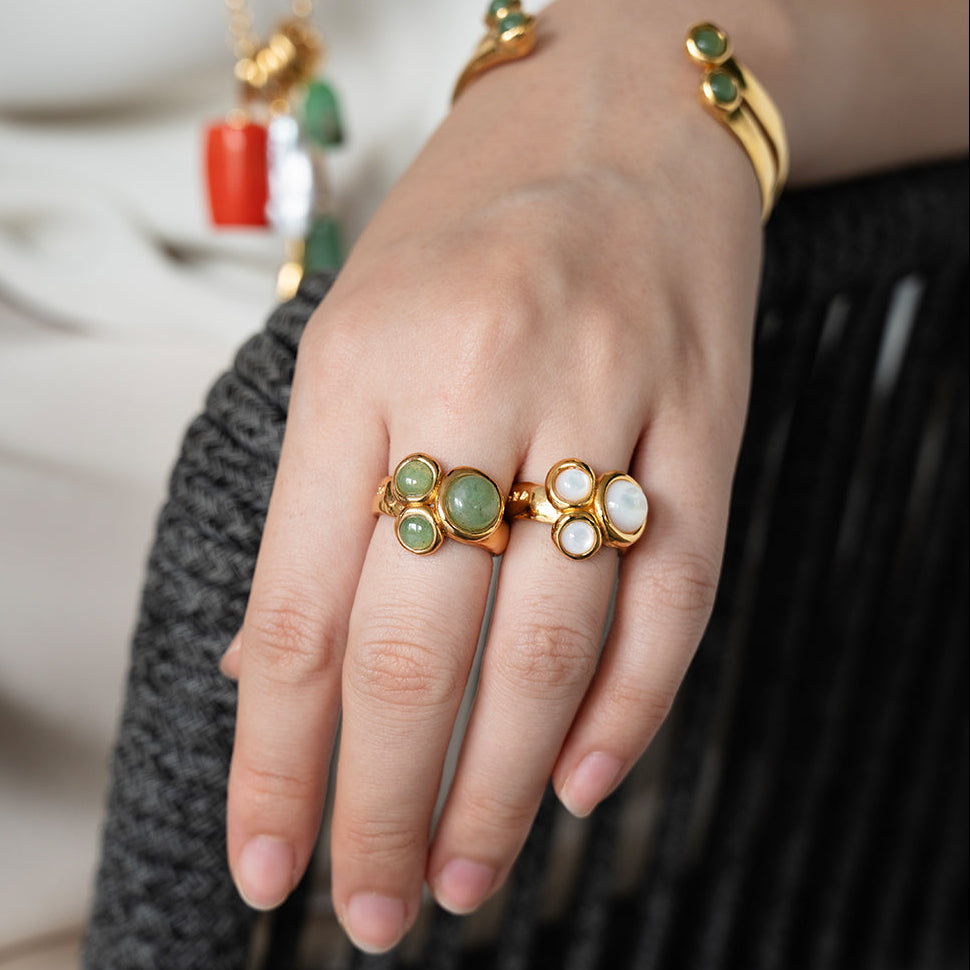Velatti Mini Triple Gem Ring