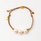 Velatti Hand Braided Triple Freshwater Pearl Bracelet