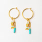 Velatti Hoops with Gems and Fish Charm