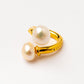 Velatti Twisted Double Freshwater Pearl Ring
