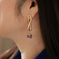 Velatti Twisted Oval & Gemstone Earrings