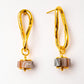 Velatti Twisted Oval & Gemstone Earrings