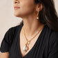 Velatti Large Teardrop Gem Necklace with Charms
