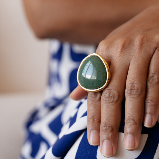 Velatti XL Triangle Ring with Aventurine