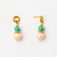 velatti amazonite and freshwater pearl stacked earrings