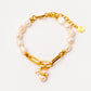 velatti freshwater pearl gold link bracelet