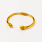 velatti gold plated spring hinge cuff with aventurine