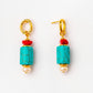 velatti turquoise stacked drop stud earrings