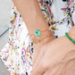 Dotted Gold and Freshwater Pearl Jade Donut 18k Gold Bracelet