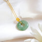 Flower Diamond with Jade Donut Pendant