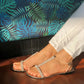 With My Sands Sparkly Leather Sandals - White
