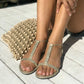 With My Sands Natural Leather Sandals - Lizard Gold