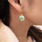 Jade & Ruby 18k Gold Drop Earrings