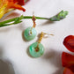 Jade & Ruby 18k Gold Drop Earrings