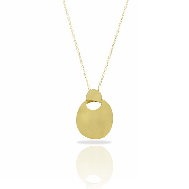 RAS MiniZen Round Gold Short Pendant Necklace