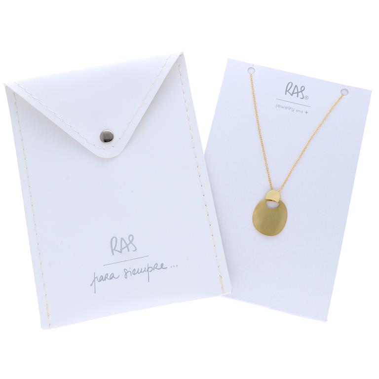 RAS MiniZen Round Gold Short Pendant Necklace