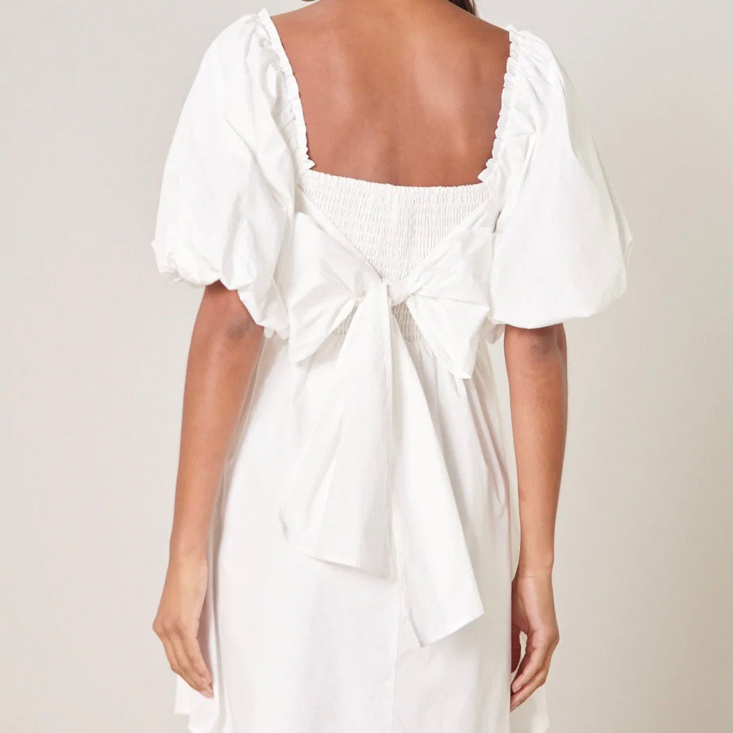 Sugarlips Marion Oversized Puﬀ Sleeve Babydoll Mini Dress