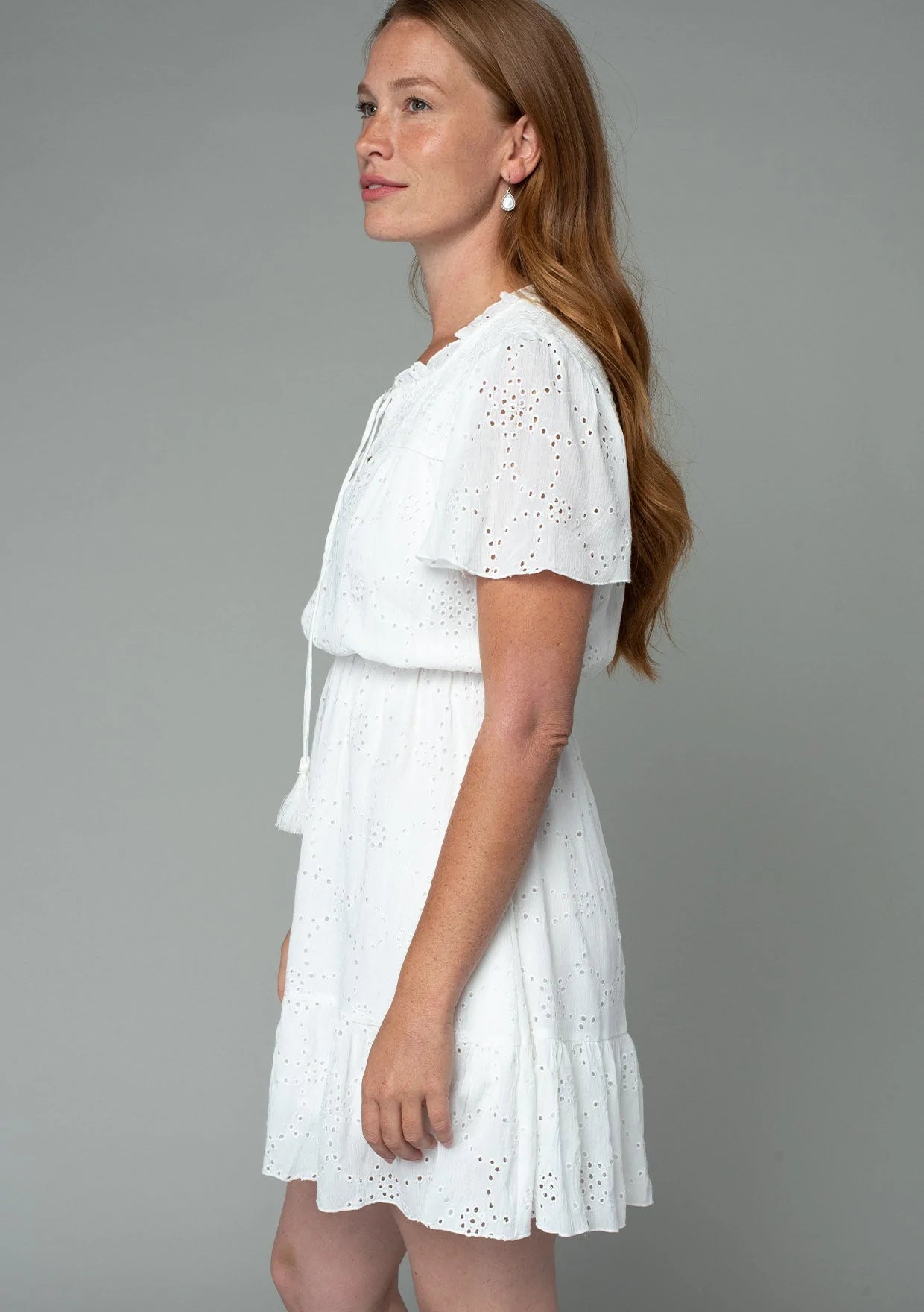 Lovestitch Brynn Eyelet Mini Dress - Off White