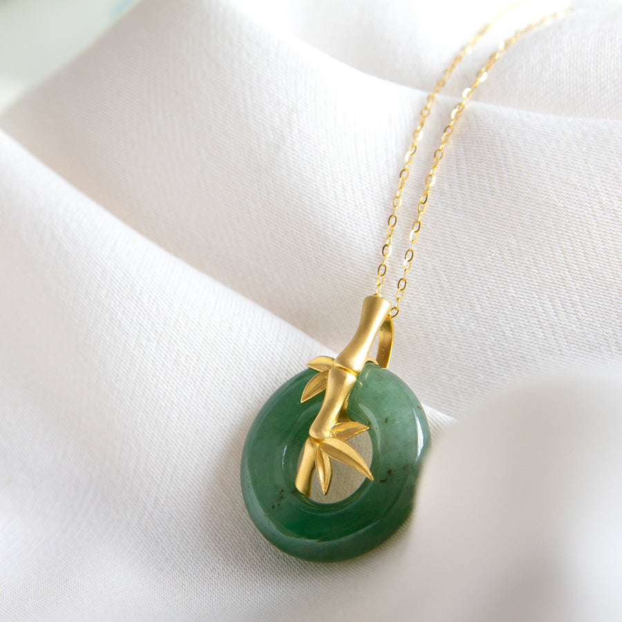 Bamboo Jade Donut Necklace