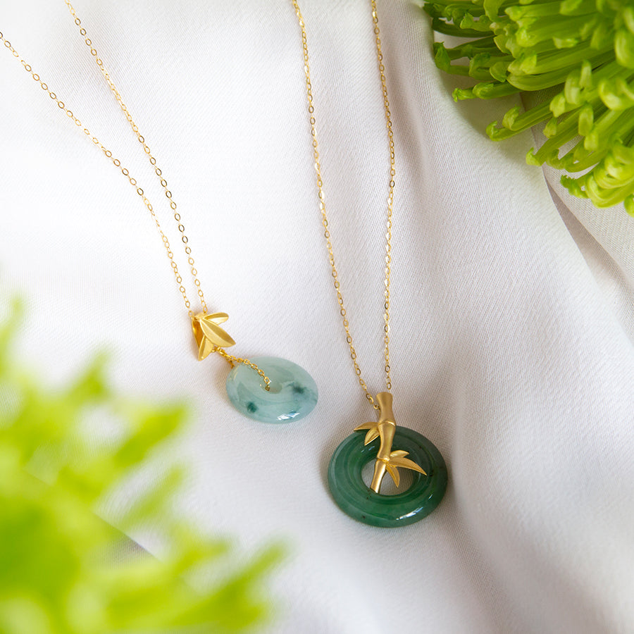 Bamboo Jade Donut Necklace