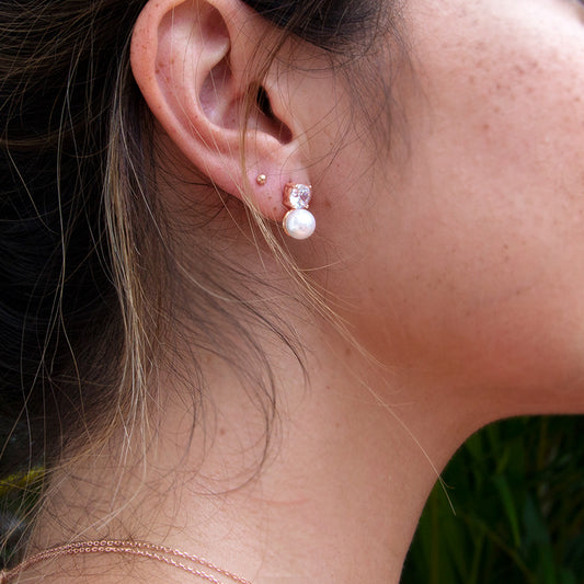 Bling Pearl Studs