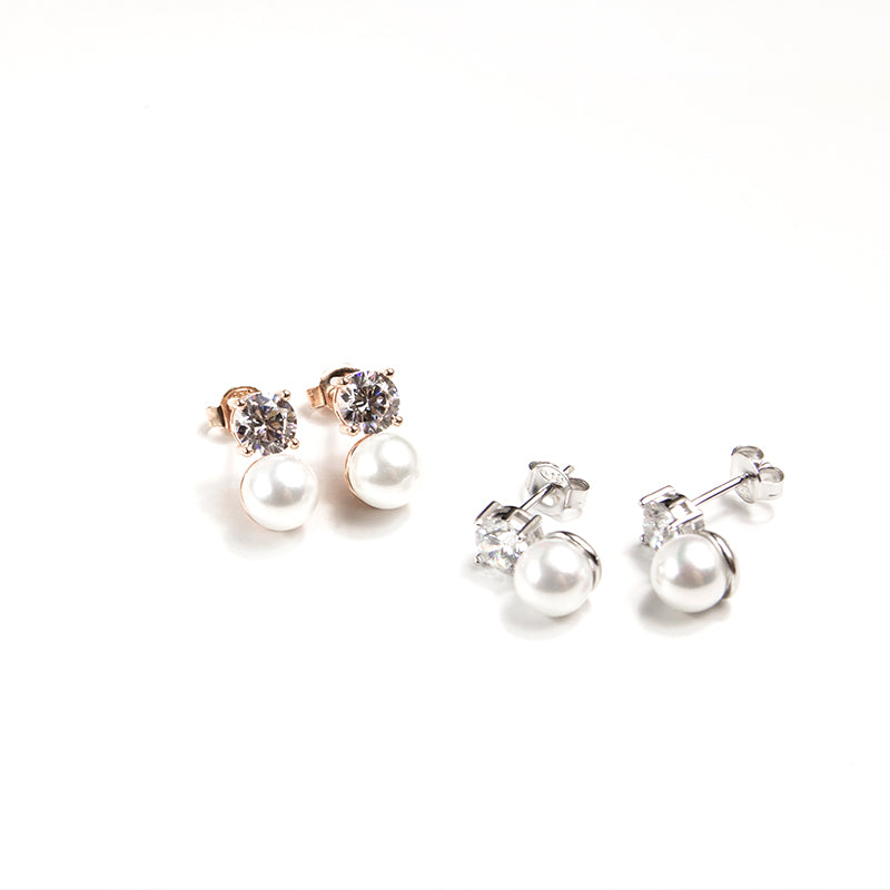 Bling Pearl Studs