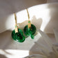 Double Jade Donut with Tsavorite Earrings