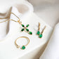 Emerald & Diamond 18k Gold Hoops
