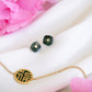 Jade Flower 18k Gold Studs